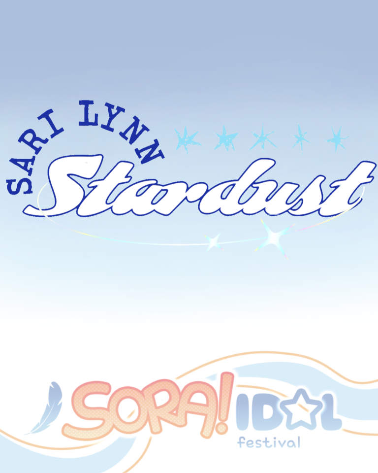 Stylized blue script reading “Sarilyn Stardust” with sparkles and star accents